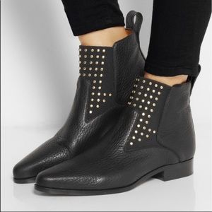 Chloe black gold studded Drew Chelsea boots booties 37.5